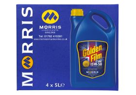 Box of 4 x 5 Litres Morris Golden Film 15W-50 Classic Motorsport Oil