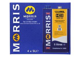 Box of 4 x 5 Litres Morris Versimax HD3 20W-50