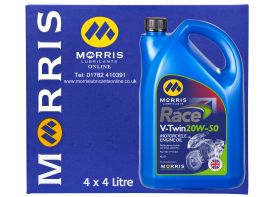 Box of 4 x 4 Litres Morris Race V-Twin 20W-50