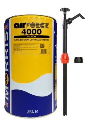 25 litre pack of Air Force 4000 ISO VG 46 Compressor Oil and pump