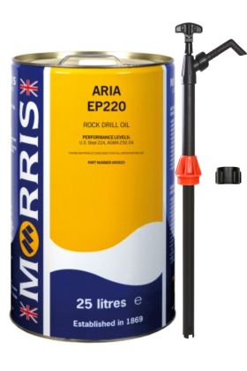 25 Litres Morris Aria EP220 Rock Drill Oil & Pump