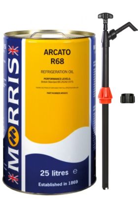 25 Litres Morris 
Arcato R 68 Refrigeration Oil & Pump
