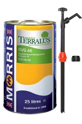 25 Litres Terralus BVG 46 Biodegradable Hydraulic Oil & Pump