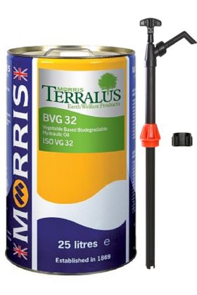 25 Litres Terralus BVG 32 Biodegradable Hydraulic Oil & Pump