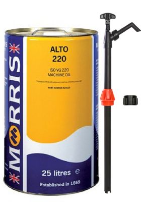 25 Litre drum of Alto 220 Machine Oill & Pump