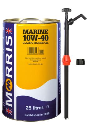 25 Litres Morris Marine 10w-40 Classic Marine Oil & Pump