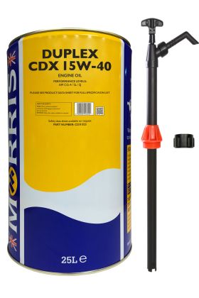 25 Litres Morris Duplex CDX 15w-40 Engine Oil & Pump