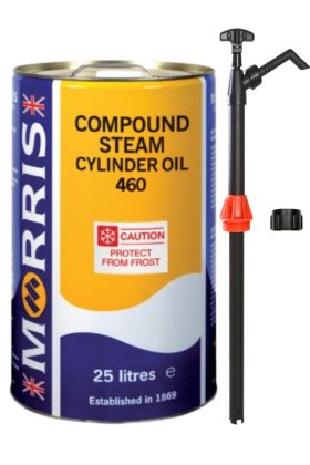 25 Litres Morris Compound Steam Cylinder Oil 460 & Pump