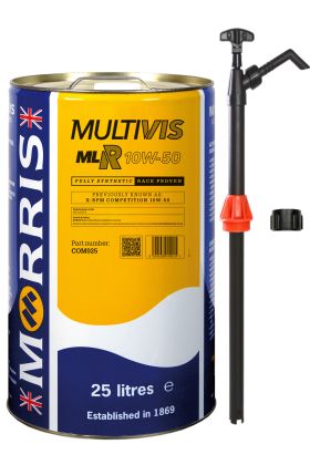 25 Litres Morris Morris Multivis MLR 10W-50 Fully Synthetic & Pump