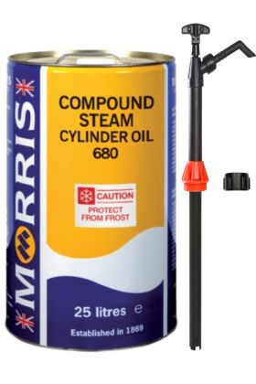 25 Litres Morris Compound Steam Cylinder Oil 680 & Pump