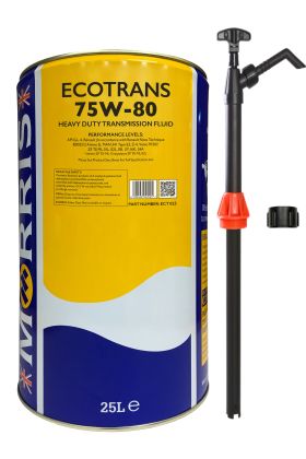 25 Litres Morris Ecotrans 75W-80 Heavy Duty Transmission Oil & Pump