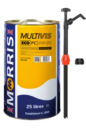 25 Litres Morris Morris Multivis Eco PC 0W-30 & Pump