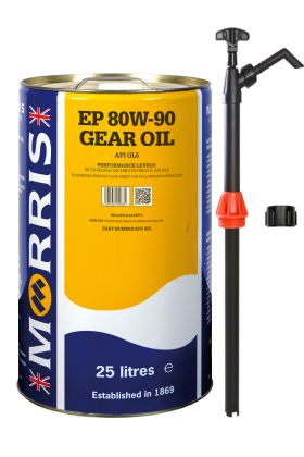 25 Litres Morris EP 80w-90 Gear Oil GL5 & Pump