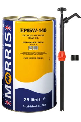 25 Litres Morris EP 85W-140 Gear Oil GL5 & Pump