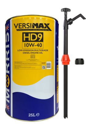 25 Litres Morris Versimax HD9 10W-40 & Pump