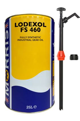 25 Litres Morris 
Lodexol FS 460 Full Synthetic Industrial Gear Oil & Pump