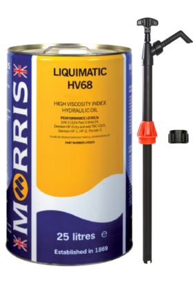 25 Litres 
Morris Liquimatic HV68 Hydraulic Oil & Pump
