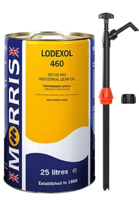 25 Litres Morris Lodexol ISO 460 Industrial Gear Oil & Pump