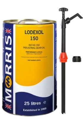 25 Litres Morris Lodexol ISO 150 Industrial Gear Oil & Pump